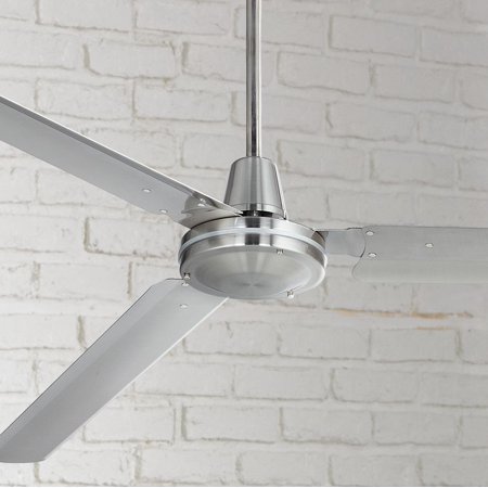 0736101578833 - 72” CASA VIEJA MODERN INDUSTRIAL OUTDOOR CEILING FAN BRUSHED NICKEL WALL CONTROL DAMP RATED FOR PATIO PORCH