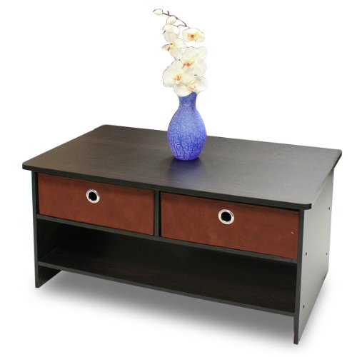 0736211694119 - FURINNO CENTER COFFEE TABLE WITH 4 BIN-TYPE DRAWERS