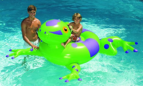 0736495873408 - SWIMLINE 90623 SWIMMING POOL KIDS INFLATABLE GIANT RIDEABLE FROG FLOAT TOY 74