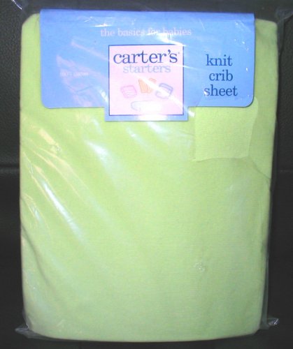 0073654659818 - CARTER'S BASIC GREEN KNIT BABY NURSERY CRIB OR TODDLER BED FITTED SHEET