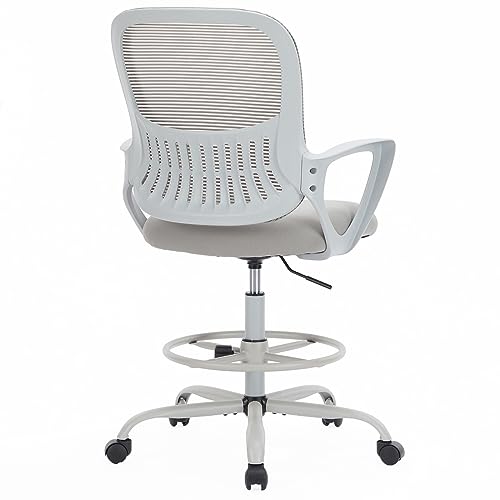 0736571236967 - HOMEFLA DRAFTING CHAIR, MID-BACK MESH TALL OFFICE CHAIR, STANDING DESK CHAIR WITH ARMREST AND UPGRADE SPONGE, COUNTER HEIGHT DESK CHAIR WITH ADJUSTABLE FOOT RING