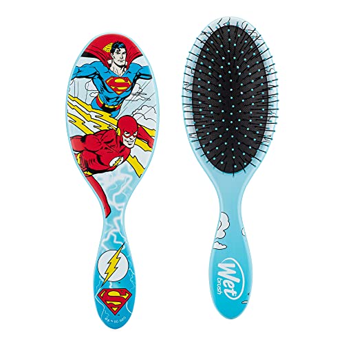 0736658498226 - WET BRUSH ORIGINAL DETANGLER HAIR BRUSH - JUSTICE LEAGUE, (SUPERMAN & FLASH) - COMB FOR WOMEN, MEN AND KIDS - WET OR DRY - NATURAL, STRAIGHT, THICK AND CURLY HAIR - PAIN-FREE FOR ALL HAIR TYPES