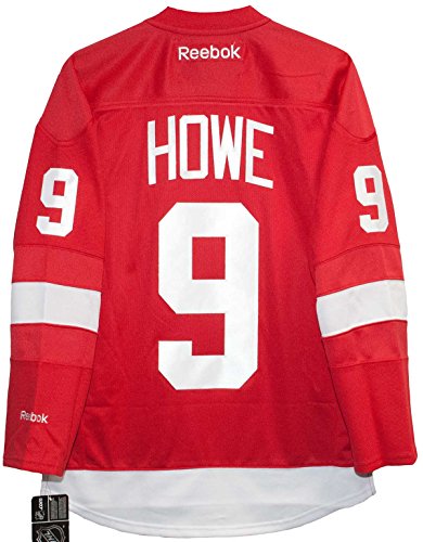 0736902403440 - GORDIE HOWE DETROIT RED WINGS HOME RED REEBOK PREMIER JERSEY SEWN TACKLE TWILL NAME AND NUMBER (MEDIUM)