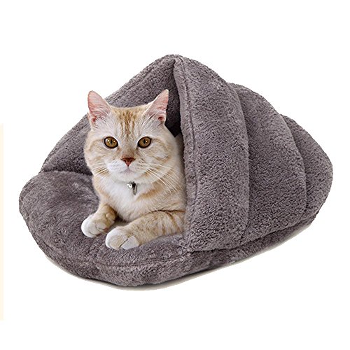 0736950829285 - THICK SUPER SOFT CAT PET DOG SLEEP NEST BED HOUSE CAT LITTER PET SUPPLIES COLOR GRAY (L: 50X50X30CM (WITHIN 8KG PET))