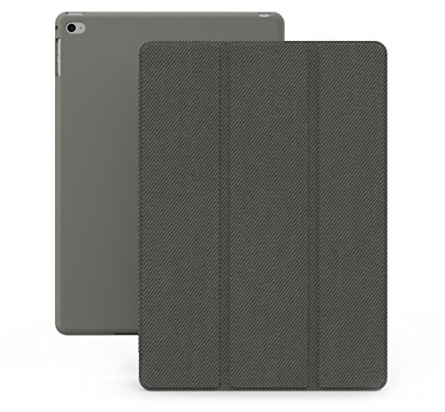 0736983028013 - IPAD AIR 2 CASE (IPAD 6) - KHOMO DUAL SUPER SLIM GREY COVER WITH RUBBERIZED BACK AND SMART FEATURE (BUILT-IN MAGNET FOR SLEEP / WAKE FEATURE) FOR APPLE IPAD AIR 2 TABLET