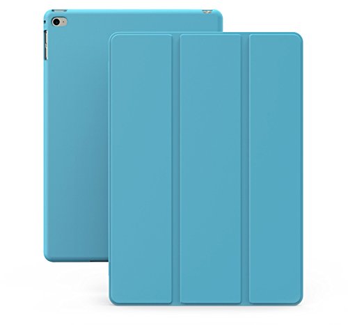 0736983028020 - IPAD AIR 2 CASE (IPAD 6) - KHOMO DUAL SUPER SLIM BLUE COVER WITH RUBBERIZED BACK AND SMART FEATURE (BUILT-IN MAGNET FOR SLEEP / WAKE FEATURE) FOR APPLE IPAD AIR 2 TABLET
