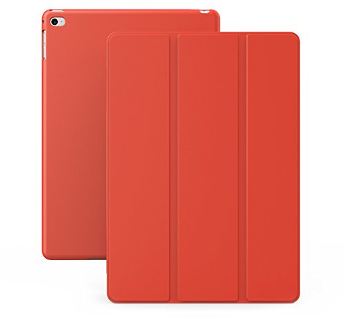 0736983028075 - IPAD AIR 2 CASE (IPAD 6) - KHOMO DUAL SUPER SLIM RED COVER WITH RUBBERIZED BACK AND SMART FEATURE (BUILT-IN MAGNET FOR SLEEP / WAKE FEATURE) FOR APPLE IPAD AIR 2 TABLET