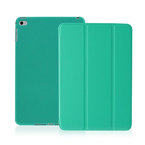 0736983029003 - KHOMO IPAD MINI 4 CASE - DUAL DARK GREEN SUPER SLIM TWILL TEXTURE COVER WITH RUBBERIZED BACK AND SMART FEATURE (SLEEP / WAKE FEATURE) FOR APPLE IPAD MINI 4TH GENERATION TABLET