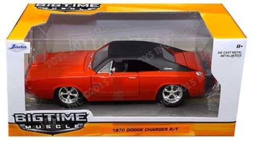 0736983507242 - NEW 1:24 W/B BIG TIME MUSCLE - RED 1970 DODGE CHARGER R/T DIECAST MODEL CAR BY JADA TOYS