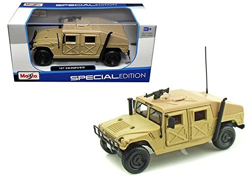 0736983514837 - NEW 1:27 W/B SPECIAL EDITION - BEIGE BROWN HUMMER MILITARY HUMVEE SAND DIECAST TRUCK DIECAST MODEL CAR BY MAISTO