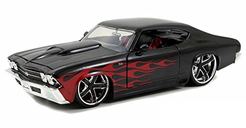 0736983516237 - NEW 1:24 W/B BIG TIME MUSCLE - BLACK 1969 CHEVROLET CHEVELLE SS DIECAST MODEL CAR BY JADA TOYS