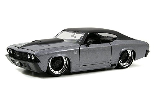 0736983516251 - NEW 1:24 W/B BIG TIME MUSCLE - GRAY 1969 CHEVROLET CHEVELLE SS DIECAST MODEL CAR BY JADA TOYS