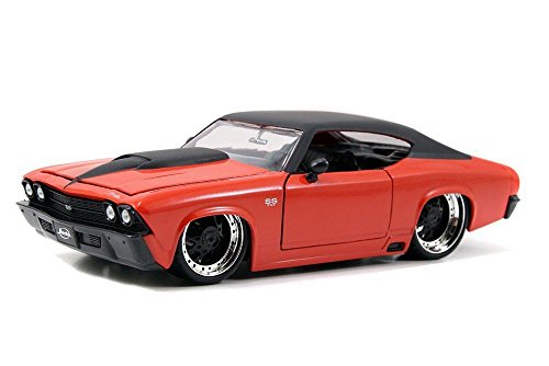 0736983516268 - NEW 1:24 W/B BIG TIME MUSCLE - ORANGE BLACK 1969 CHEVROLET CHEVELLE SS DIECAST MODEL CAR BY JADA TOYS