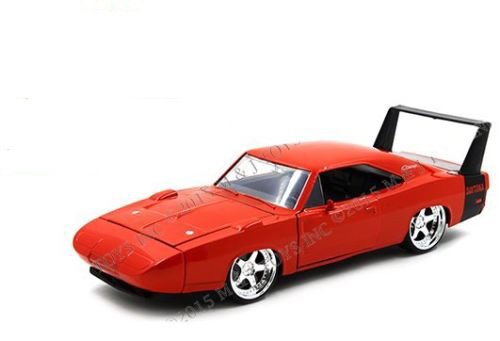 0736983520166 - NEW 1:24 DISPLAY BIG TIME MUSCLE - RED 1969 DODGE CHARGER DAYTONA DIECAST MODEL CAR BY JADA TOYS