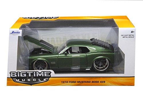 0736983523037 - NEW 1:24 W/B JADA TOYS BIG TIME MUSCLE COLLECTION - GREEN 1970 FORD MUSTANG BOSS 429 DIECAST MODEL CAR BY JADA TOYS