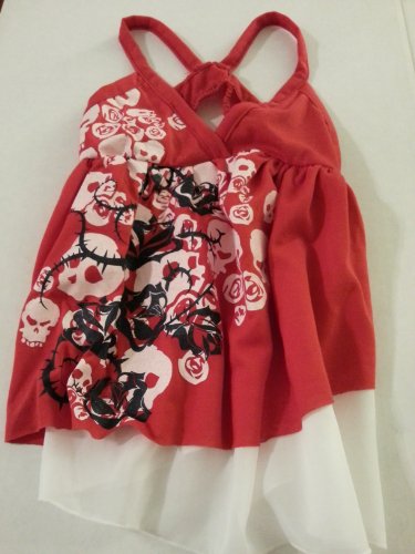 0737257453609 - BRET MICHAELS - PETS ROCK - RED SKULL DRESS FOR DOGS - SIZE LARGE