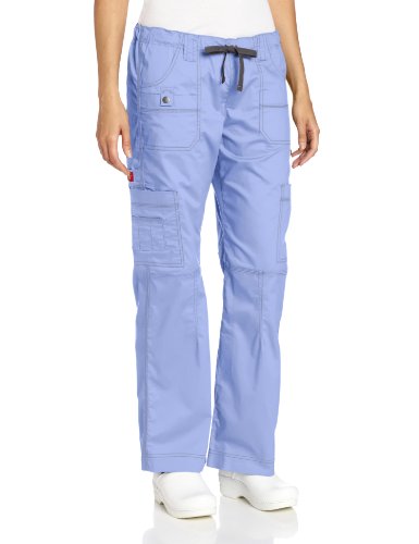 0737314332571 - DICKIES 857455 YOUTILITY WOMEN'S CARGO SCRUB PANT CEIL BLUE SMALL