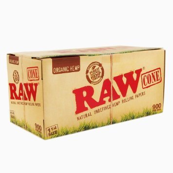 0737382293590 - ORGANIC 1 1/4 PURE HEMP PRE-ROLLED CONES WITH FILTER (900 PACK) BY RAW
