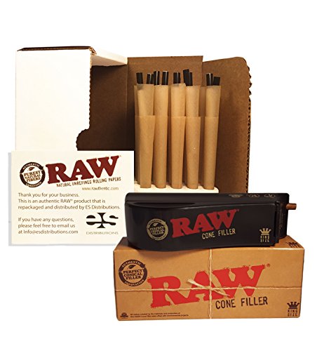 0737382294207 - RAW CLASSIC KING SIZE PURE HEMP PRE-ROLLED CONES WITH FILTER (50 PACK + CONE FILLER)