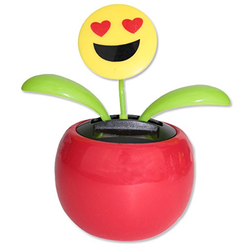 0737488383157 - EMOJI WITH RED HEART EYES IN RANDOM POT COLOR SOLAR TOY PERFECT HOLIDAY GIFT DASHBOARD OFFICE DESK HOME DECOR US SELLER ~ WE PAY YOUR SALES TAX