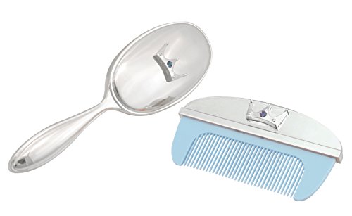 0737505510818 - STEPHAN BABY ROYALTY COLLECTION KEEPSAKE SILVER PLATED BRUSH AND COMB SET, LITTLE PRINCE