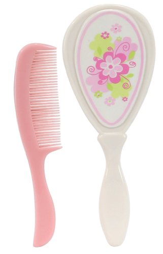 0737505625802 - STEPHAN BABY BRUSH AND COMB GIFT SET, PINK FLOWERS