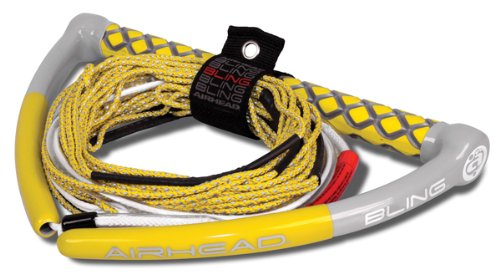 0737826034567 - AIRHEAD AHWR-12BL BLING YELLOW 75' 5 SECTION SPECTRA WAKEBOARD ROPE