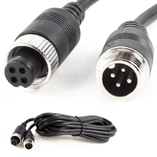 0737836489166 - 5M BLACK 4 PIN CONNECTOR M/F POWER CABLE FOR CAR MONITOR SYSTEM
