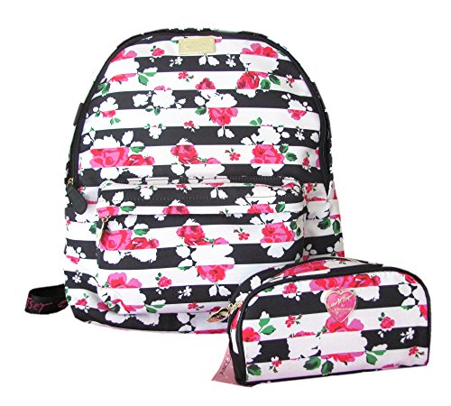 0737925436019 - LUV BETSEY BY BETSEY JOHNSON BACKPACK COSMETIC CASE IN STRIPED ROSES