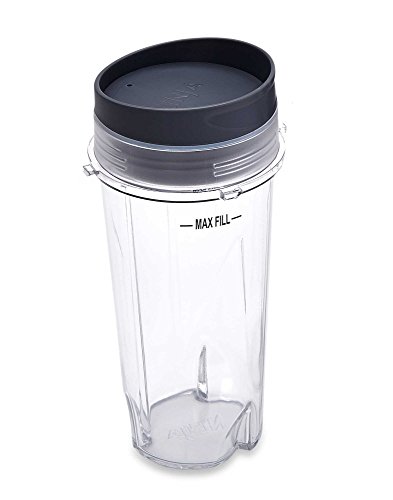 0737989212543 - NINJA BLENDER CUP - 16 OZ SINGLE SERVE TO GO CUP WITH LID / 3 INCH DIAMETER- FIT