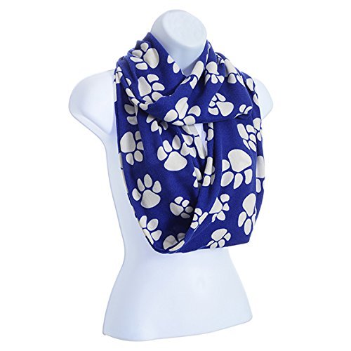 0737989546228 - KENTUCKY WILDCATS TEAM COLORS ROYAL BLUE INFINITY SCARF WITH WHITE PAW PRINTS