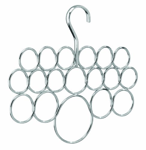 0737989656095 - INTERDESIGN AXIS SCARF HANGER, NO SNAG STORAGE FOR SCARVES, TIES, BELTS, SHAWLS, PASHMINAS, ACCESSORIES - 18 LOOPS, CHROME