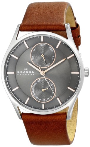 0737993254959 - SKAGEN MEN'S SKW6086 HOLST STAINLESS STEEL WATCH WITH BROWN LEATHER BAND