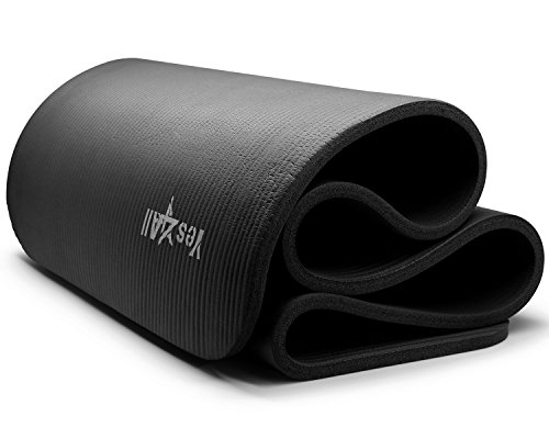 0737993597711 - YES4ALL PREMIUM HIGH DENSITY DURABLE CLOSE-FOAM TECH. EXERCISE YOGA MAT WITH CARRY STRAP-BEST QUALITY IN CLASS, CLASSICAL BLACK