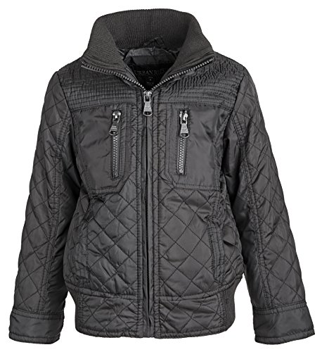 0738042240893 - URBAN REPUBLIC BABY BOYS LIGHTWEIGHT PADDED DIAMOND QUILTED SPRING JACKET - CHARCOAL (24 MONTHS)