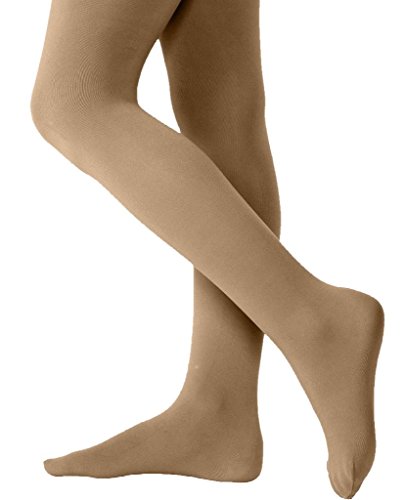 0738042921969 - BUTTERFLY LITTLE GIRLS LYCRA OPAQUE HOLD AND STRETCH FOOTED TIGHTS - HONEY (SIZE 2-4)