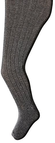 0738042925981 - BUTTERFLY BIG GIRLS RIBBED COTTON HOLD & STRETCH FOOTED TIGHTS - DARK GREY (SIZE 12-14)
