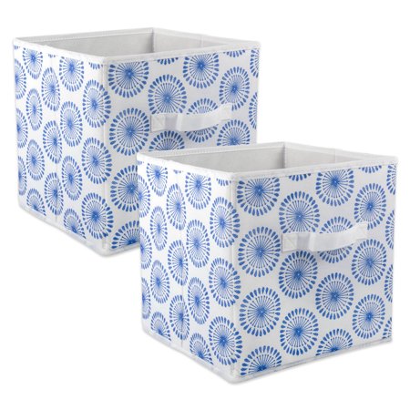 0738215350794 - DII FOLDABLE FABRIC STORAGE CONTAINERS FOR NURSERIES, OFFICES, CLOSETS, HOME DÉCOR, CUBE ORGANIZERS & EVERYDAY STORAGE NEEDS, (LARGE - 11 X 11 X 11) STARBURST BLUEBERRY - SET OF 2
