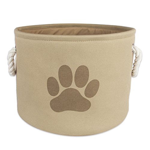 0738215360892 - BONE DRY DII PET TOY AND ACCESSORY ROUND STORAGE BASKET, TAUPE, 9 X 12