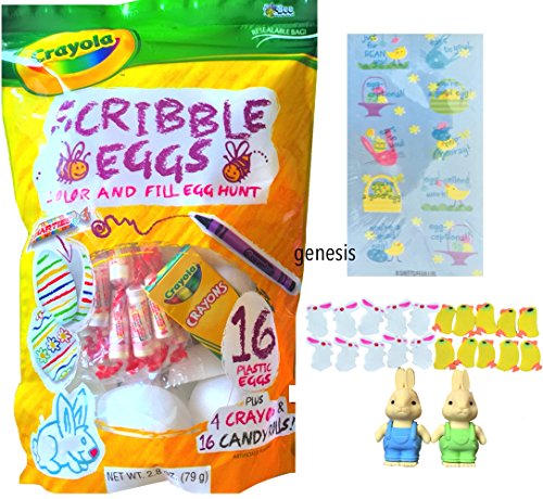 0738246380319 - CRAYOLA SCRIBBLE EGGS COLOR & FILL EGG HUNT DECORATE EGGS STICKERS & ERASERS