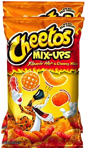 0738246384768 - CHEETOS MIX-UPS FLAMIN' HOT & CHEEZY MIX PERFECT PARTY SNACK OR HOME SNACKS MADE WITH REAL CHEESE 8 OUNCE BAGS (PACK OF 2)