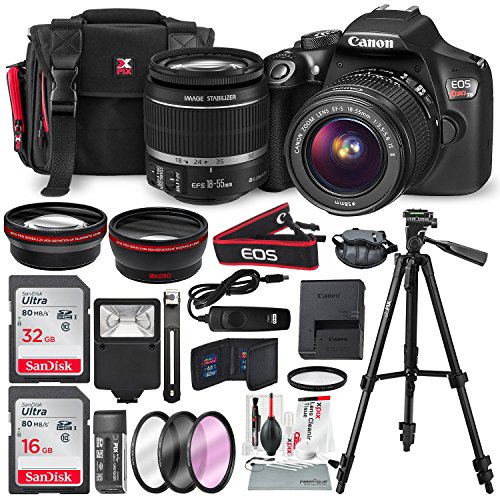 0738283384097 - CANON EOS REBEL T6 DSLR CAMERA WITH EF-S 18-55MM F/3.5-5.6 IS II LENS, ALONG WITH 32 & 16GB SDHC, AND DELUXE ACCESSORY BUNDLE WITH XPIX CLEANING ACCESSORIES