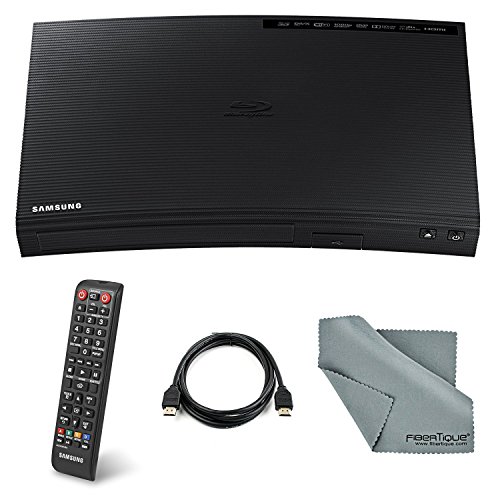 0738283385032 - SAMSUNG BD-J5100 CURVED BLU-RAY DISC PLAYER WITH REMOTE CONTROL, HDMI CABLE AND FIBERTIQUE CLEANING CLOTH