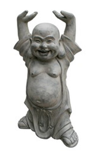 0738362011791 - HI-LINE GIFT CLAY FIBER HARMONIOUS BUDDHA WITH HANDS UP STATUE