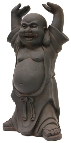 0738362024135 - HI-LINE GIFT CLAY FIBER BUDDHA WITH HANDS UP STATUE