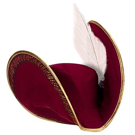 0738435402877 - DISNEY STORE CAPTAIN HOOK COSTUME PIRATE HAT WITH FEATHER FOR BOYS (ONE SIZE)