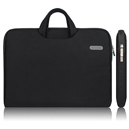0738470515570 - ARVOK WATER-RESISTANT CANVAS FABRIC LAPTOP SLEEVE WITH HANDLE & ZIPPER POCKET/NOTEBOOK COMPUTER CASE/ULTRABOOK TABLET BRIEFCASE CARRYING BAG FOR ACER/ASUS/DELL/LENOVO/HP/SAMSUNG/SONY(15.6 INCH, BLACK)