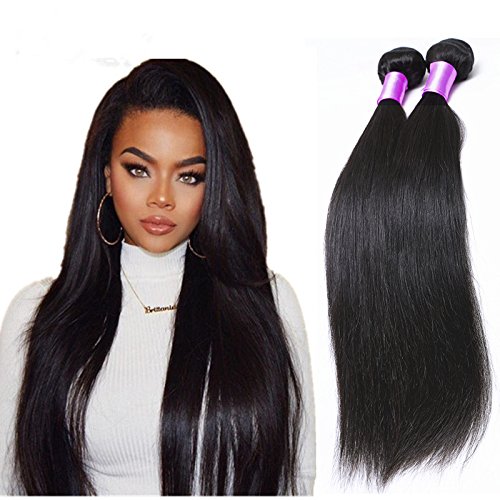 0738470779156 - PASSION BEAUTY HAIR 3 BUNDLES 7A GRADE VIRGIN REMY INDIAN LONG STRAIGHT HAIR EXTENSIONS WEAVE ,NATURAL BLACK COLOR (101012)