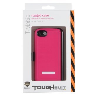 0738516404363 - BODY GLOVE TOUGHSUIT CASE WITH HOLSTER BELT CLIP FOR IPHONE 5 - 1 PACK - RETAIL PACKAGING - PINK WITH BLACK HOLSTER