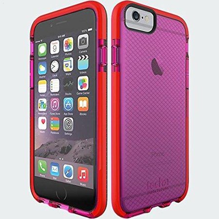 0738516435312 - OEM VERIZON TECH21 IMPACTOLOGY CLASSIC CHECK FOR IPHONE 6 - CLEAR PINK ORANGE